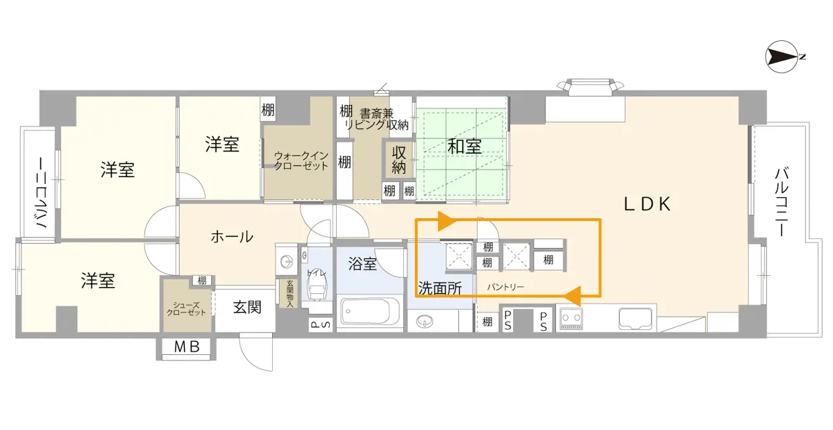 回遊動線が便利な間取り